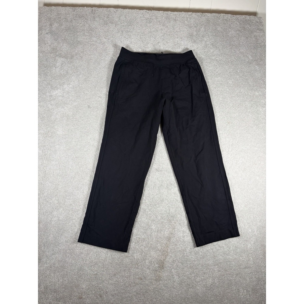lululemon womens wide leg pants black pull Large Pockets Draw String